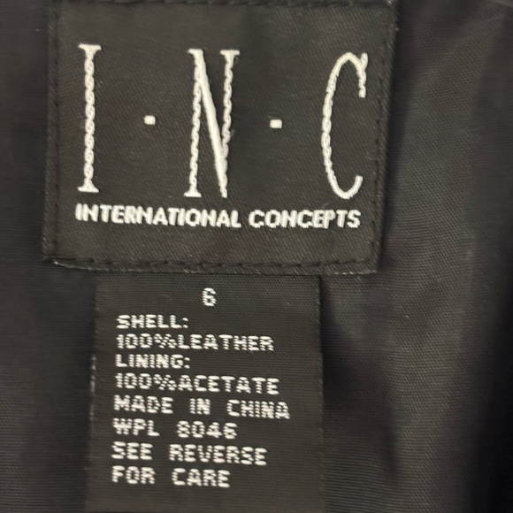 I.N.C. International Concepts Black Leather Jacket. Womens Size 6. - Picture 2 of 7